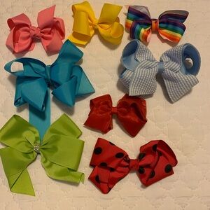 Lot of 8 little girls hair bows-EUC-some never worn-various colors